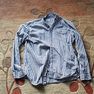 Mens Medium J Crew Plaid Shirt Blue